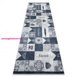   Kab. ANDRE 44211 mosható szőnyeg Liszaboni csempek, konyhába csúszásgátló - szürke / ezüst 80x200 cm
