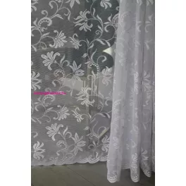   TRD. Kész függöny Amelia fehér Liliom virág mintás 400x250cm