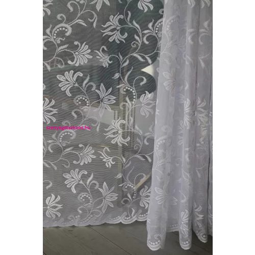 Kész függöny Amelia fehér Liliom virág mintás 400x250cm