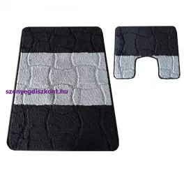   Dy. Montana 2 részes fürdőszoba szett Sariyer Black Komplet (50 cm x 80 cm + 40 cm x 50 cm) szőnyeg