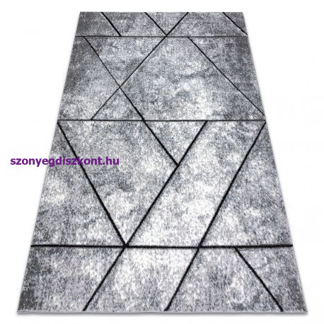 Modern COZY szőnyeg 8872 Wall, Geometriai, háromszögek - szürke / kék 280x370 cm