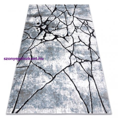 Modern COZY szőnyeg 8873 Cracks, repedt beton - világos szürke / kék 160x220 cm
