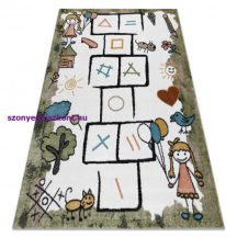   Szőnyeg FUN Hop gyerekeknek, ugróiskola, állatok zöld 200x290 cm