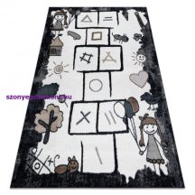   Szőnyeg FUN Hop gyerekeknek, ugróiskola, állatok fekete 200x290 cm