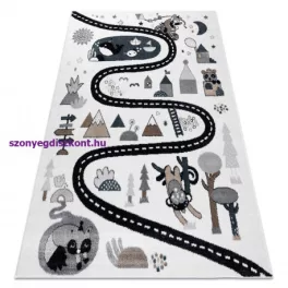   Kab. Szőnyeg FUN Route gyerekeknek, utca, állatok krém 180x270 cm