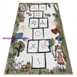 Kab. Szőnyeg FUN Hop gyerekeknek, ugróiskola, állatok zöld 160x220 cm
