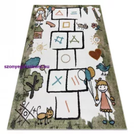   Kab. Szőnyeg FUN Hop gyerekeknek, ugróiskola, állatok zöld 160x220 cm