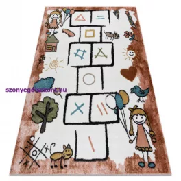   Kab. Szőnyeg FUN Hop gyerekeknek, ugróiskola, állatok rózsaszín 160x220 cm