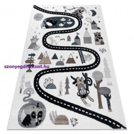   Kab. Szőnyeg FUN Route gyerekeknek, utca, állatok krém 140x190 cm