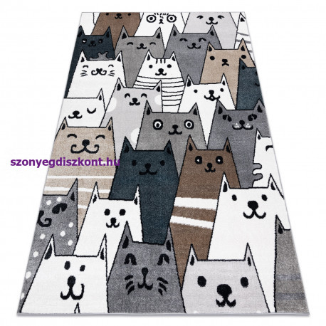 Szőnyeg FUN Gatti gyerekeknek, macskák, állatok színes 140x190 cm