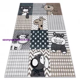   Kab. Szőnyeg FUN Pets gyerekeknek, állatok szürke 120x170 cm