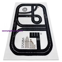   Kab. Szőnyeg FUN Track gyerekeknek, utca, város krém 80x150 cm