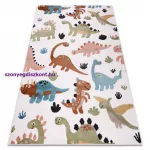 Kab. Szőnyeg FUN Dino gyerekeknek, Dinoszauruszok krém 280x370 cm