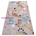 Kab. Szőnyeg FUN Dino gyerekeknek, Dinoszauruszok bézs 280x370 cm