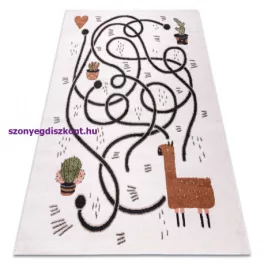   Kab. Szőnyeg FUN Game gyerekeknek, játék, láma krém 180x270 cm