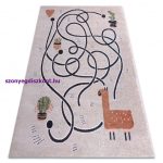 Kab. Szőnyeg FUN Game gyerekeknek, játék, láma bézs 160x220 cm