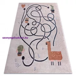   Kab. Szőnyeg FUN Game gyerekeknek, játék, láma bézs 160x220 cm
