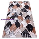 Kab. Szőnyeg FUN Tops gyerekeknek, hegyek, csúcsok krém 140x190 cm