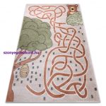 Kab. Szőnyeg FUN Honey gyerekeknek, medve, méhek bézs 120x170 cm