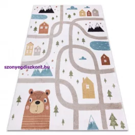   Kab. Szőnyeg FUN Polar gyerekeknek, utcák, erdő, krém 120x170 cm