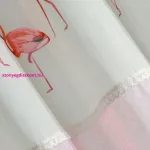 Flamingo csipkés dekor függöny  Rózsaszín 140x250 cm