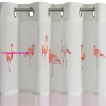 Flamingo csipkés dekor függöny  Rózsaszín 140x250 cm