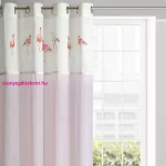 Flamingo csipkés dekor függöny  Rózsaszín 140x250 cm
