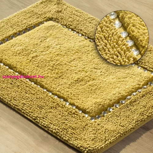 Chic pamut fürdőszobaszőnyeg Mustársárga 50x70 cm