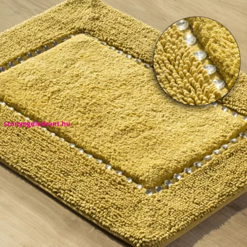 Chic pamut fürdőszobaszőnyeg Mustársárga 60x90 cm