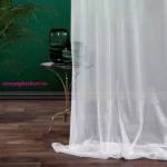 Sylvia fényes mikrohálós  fényáteresztő függöny Fehér 350x250 cm