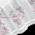 Suzy virág mintás vitrázs függöny Fehér/rózsaszín 30x150 cm