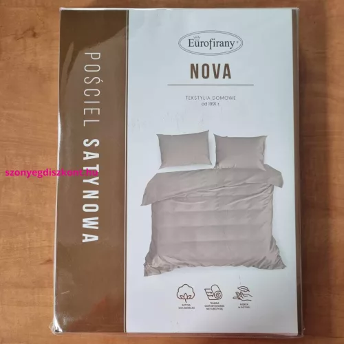 Nova3 pamut-szatén ágyneműhuzat Bézs 140x200 cm - 70x80 cm 1db