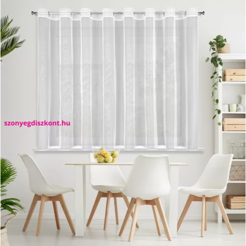 Esel fényes mikrohálós fényáteresztő függöny Fehér 350x150 cm