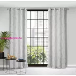 Fiore mintás dekor függöny Fehér/szürke 140x250 cm