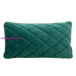   Téglalap alakú steppelt bársony párnahuzat töltettel Sötét türkiz 30x50 cm