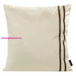   Velvet31 bársony párnahuzat apró köves díszcsíkkal Krémszín 45x45 cm