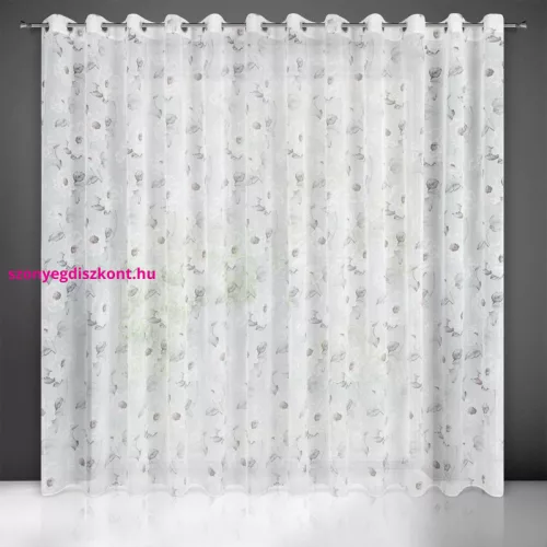 Bessy mintás dekor függöny Fehér/szürke/rózsaszín 350x250 cm
