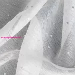 Sibel mintás dekor függöny Fehér/ezüst 300x150 cm