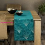 Blink14 bársony asztali futó Sötét türkiz 35x140 cm