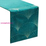 Blink14 bársony asztali futó Sötét türkiz 35x180 cm