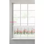 Stella csipke vitrázs függöny tulipán mintával Fehér/piros 30x150 cm