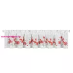 Mari pipacs mintás vitrázs függöny Fehér/piros 30x150 cm