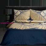 Musa4 prémium ágyneműhuzat Gránátkék/arany 220x200 cm - 70x80 cm 2db