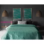 Salvia1 luxus nagyméretű ágytakaró bársony szürkészöld Zsálya 280x260 cm