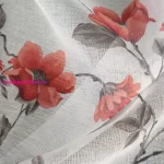 Jenny mintás dekor függöny Fehér/piros 140x250 cm