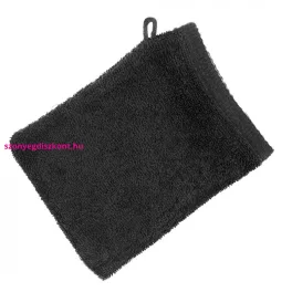Frottír mosdókesztyű akasztóval 400 g/m2 Fekete 16x21 cm