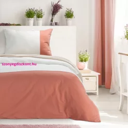   Novad kétszínű pamut ágyneműhuzat Fehér/téglavörös 140x200 cm - 70x90 cm 1db
