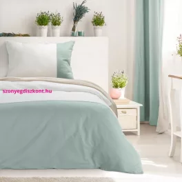   Novad kétszínű pamut ágyneműhuzat Fehér/menta 140x200 cm - 70x90 cm 1db