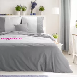   Novad kétszínű pamut ágyneműhuzat Fehér/acélszürke 160x200 cm - 70x80 cm 2db