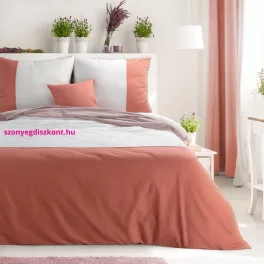   Novad kétszínű pamut ágyneműhuzat Fehér/téglavörös 220x200 cm - 70x80 cm 2db